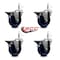 Service Caster 4'' Solid Poly Swivel 7/16'' Grip Ring Stem Caster Set with Brake, 4PK SCC-GR20S414-SPUS-PLB-716138-4 - alternate 4